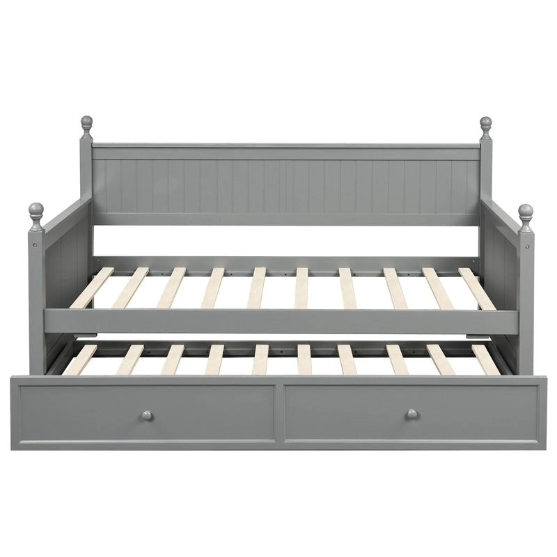 Lit banquette simple en bois avec lit gigogne, cadre de lit banquette simple convertible en canapé