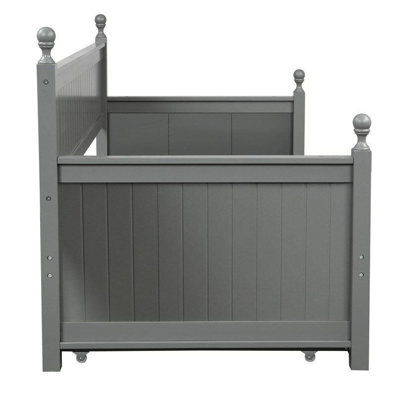 Lit banquette simple en bois avec lit gigogne, cadre de lit banquette simple convertible en canapé