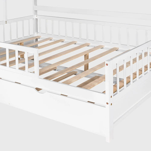 Hausbett in Full-Größe mit Ausziehbett in Twin-Größe