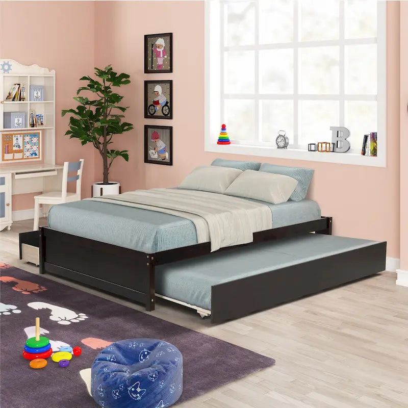 FULL Bed with Twin TRUNDLE and TWO DRAWERS