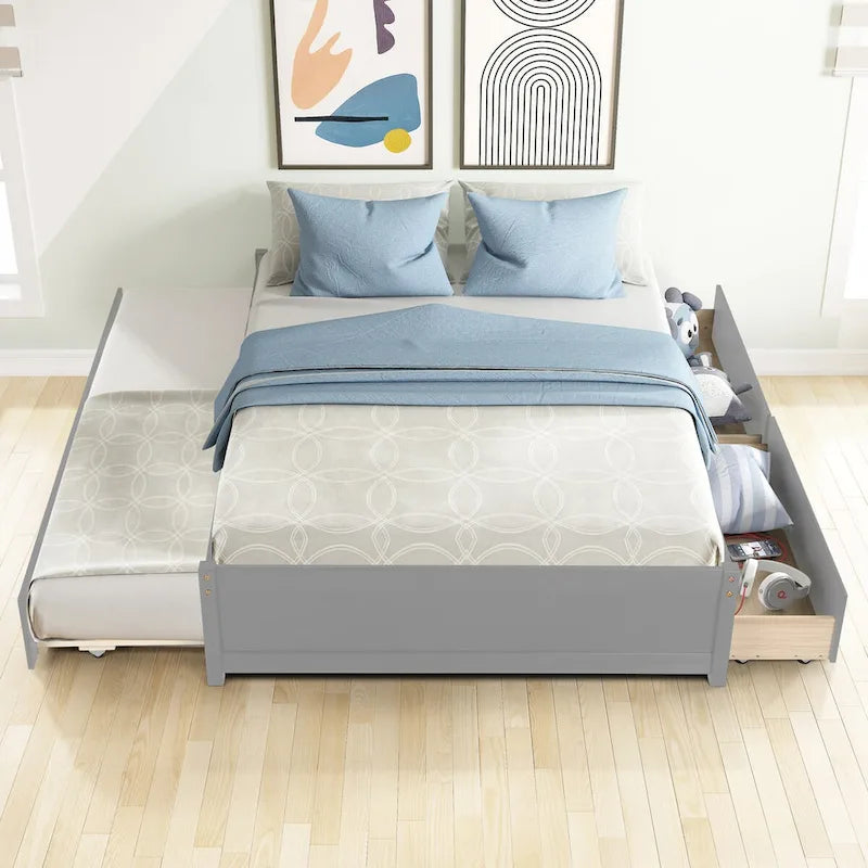 FULL Bed with Twin TRUNDLE and TWO DRAWERS