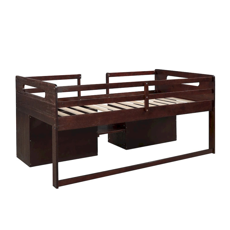 Letto a soppalco con 2 mensole e 2 cassetti