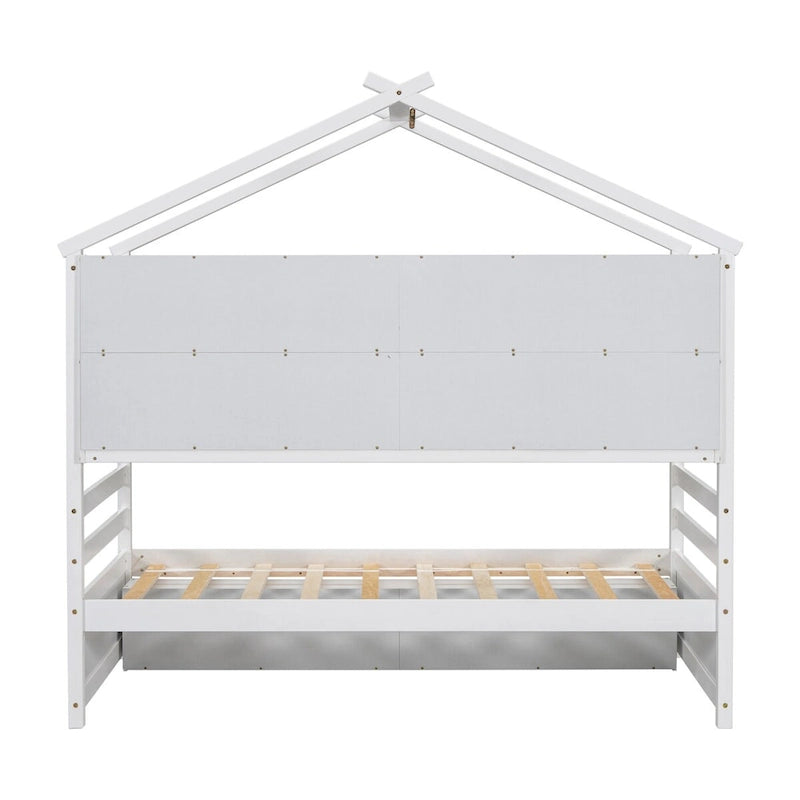Twin House Bed with Roof Frame