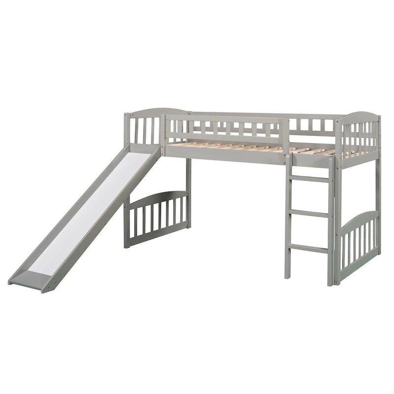 Twin Size Loft Bed with Slide and Ladder
