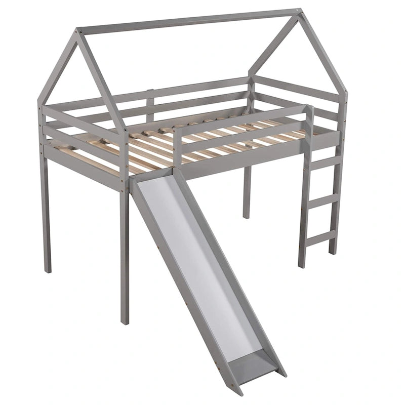Hochbett für zwei Personen mit Rutsche