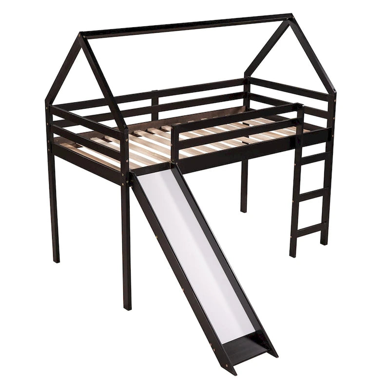 Hochbett für zwei Personen mit Rutsche