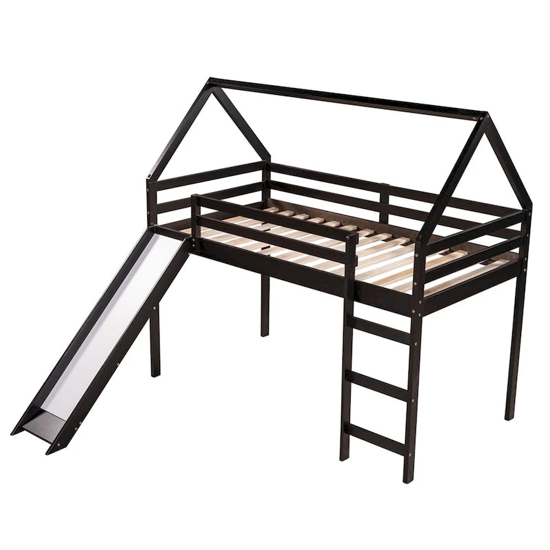 Hochbett für zwei Personen mit Rutsche