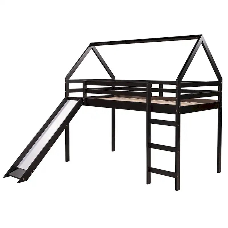 Hochbett für zwei Personen mit Rutsche