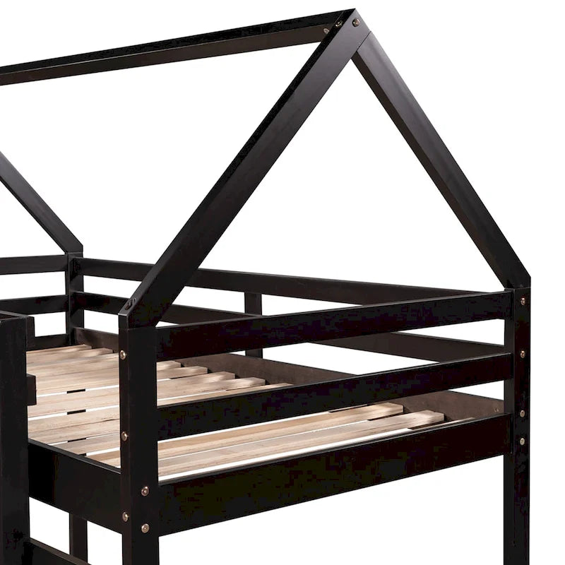 Hochbett für zwei Personen mit Rutsche