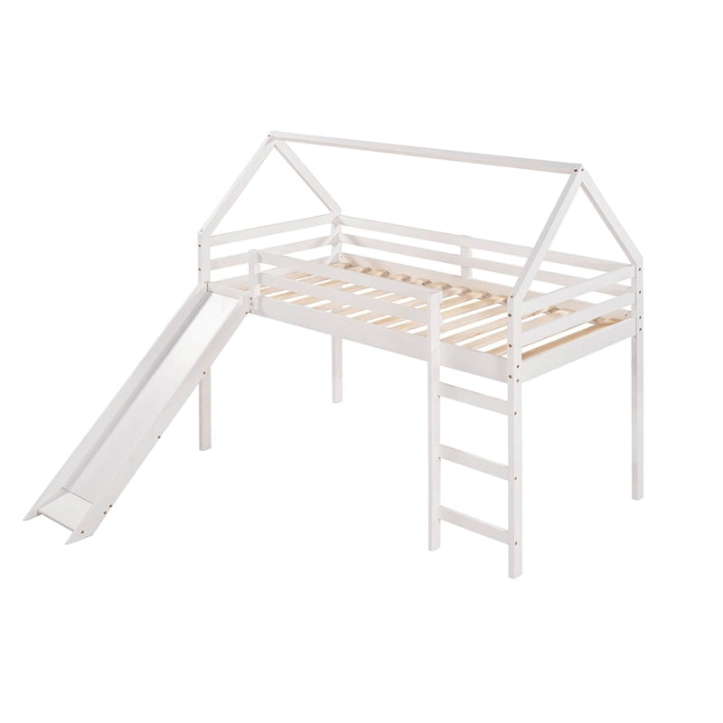 Hochbett für zwei Personen mit Rutsche