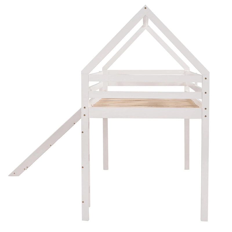 Hochbett für zwei Personen mit Rutsche