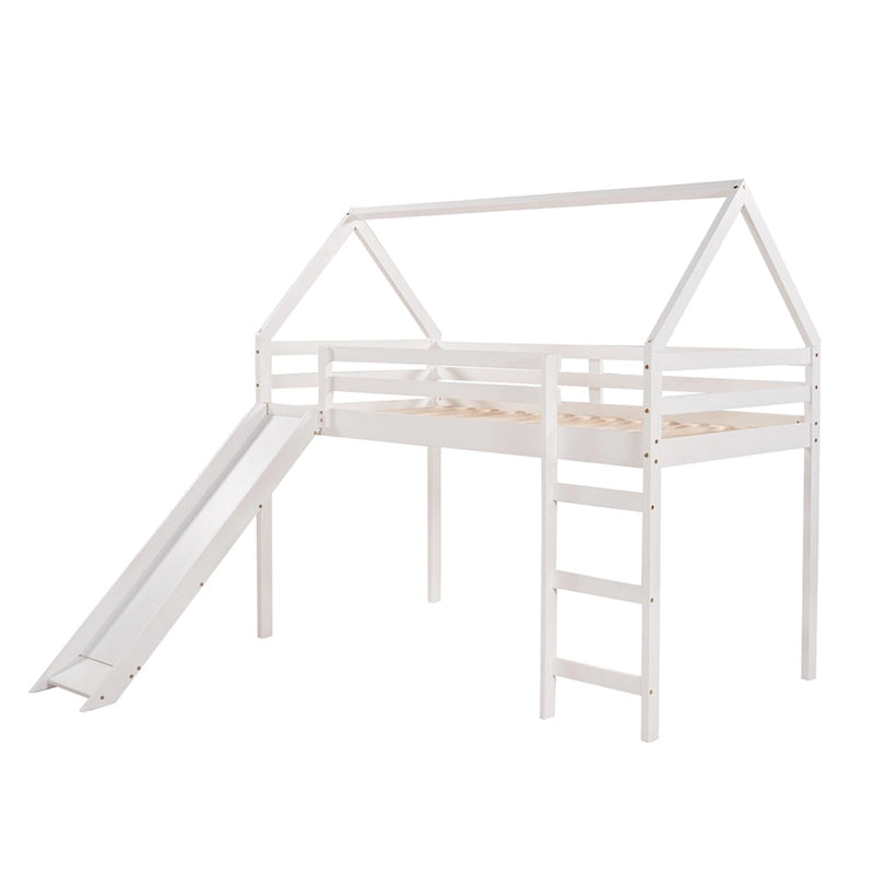 Hochbett für zwei Personen mit Rutsche