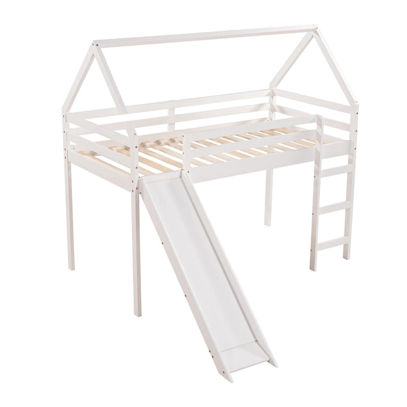 Hochbett für zwei Personen mit Rutsche