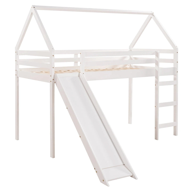 Hochbett für zwei Personen mit Rutsche