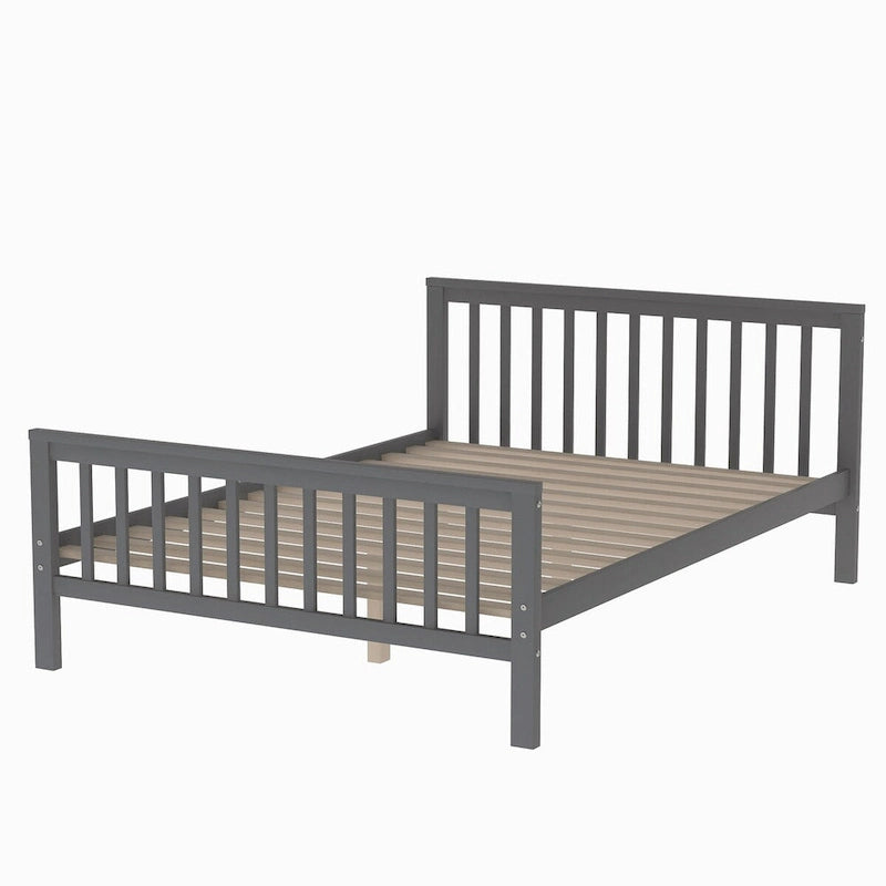 Hochbettgestell für zwei Personen über einem Doppelbett mit Stauraum, Hochbett mit durchgehendem Rausfallschutz und Leiter