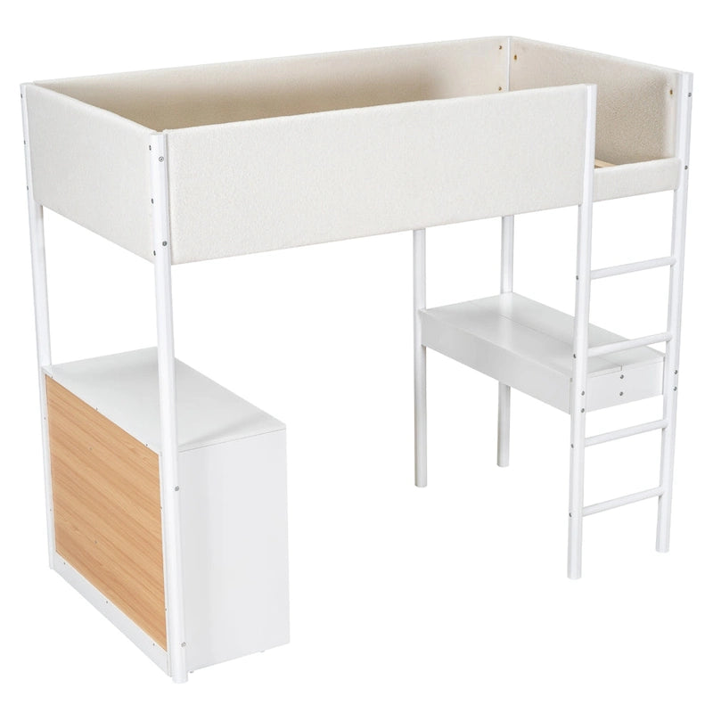 Twin Size Teddy Fleece Loft Bed