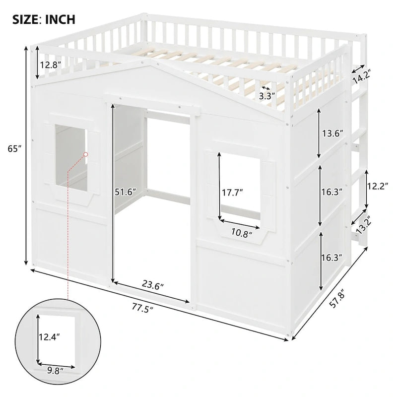 Full House Loft Bed with Gaming Area
