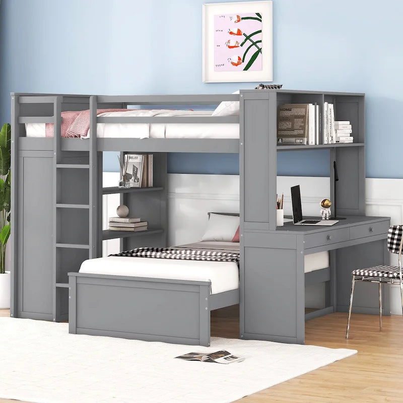 Full size Loft Bed with a twin size Stand-alone bed