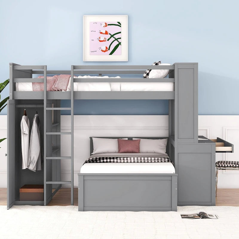 Full size Loft Bed with a twin size Stand-alone bed